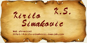 Kirilo Simaković vizit kartica